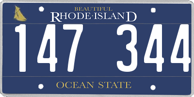 RI license plate 147344