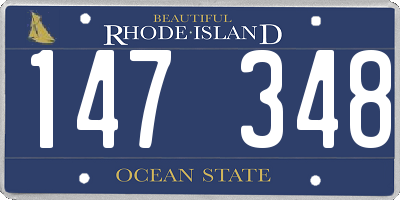 RI license plate 147348
