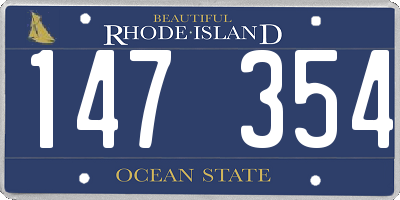 RI license plate 147354