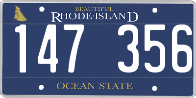 RI license plate 147356