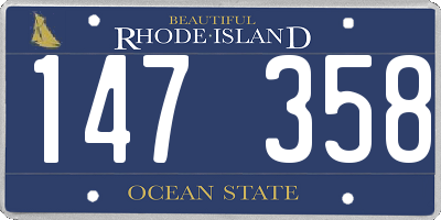 RI license plate 147358