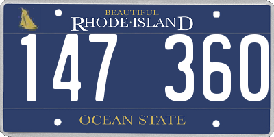 RI license plate 147360