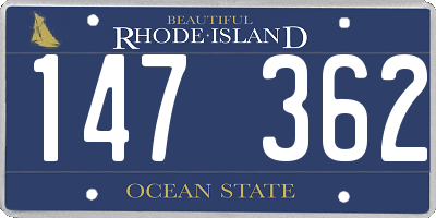 RI license plate 147362
