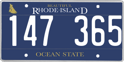 RI license plate 147365