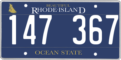 RI license plate 147367