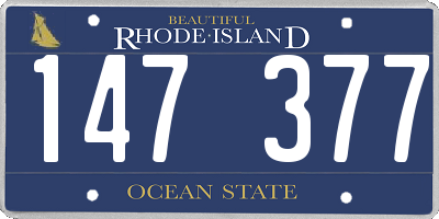 RI license plate 147377