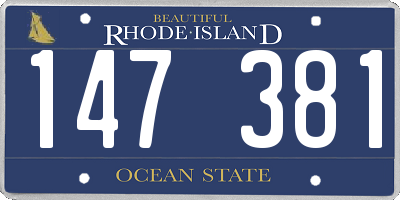 RI license plate 147381