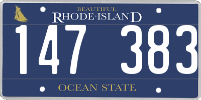 RI license plate 147383