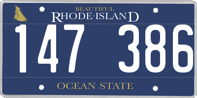 RI license plate 147386