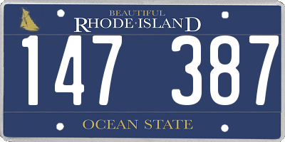 RI license plate 147387