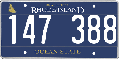RI license plate 147388