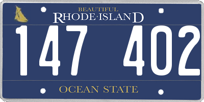 RI license plate 147402
