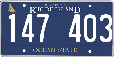RI license plate 147403