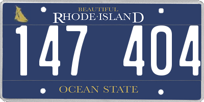 RI license plate 147404