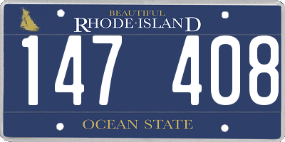 RI license plate 147408
