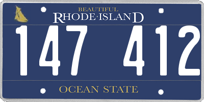 RI license plate 147412