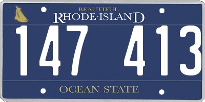 RI license plate 147413