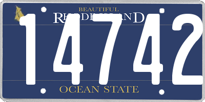 RI license plate 14742