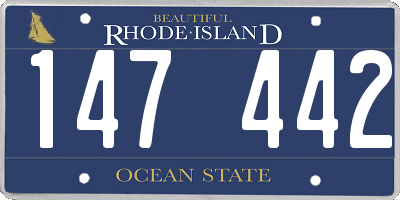 RI license plate 147442