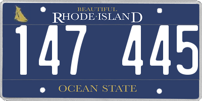 RI license plate 147445