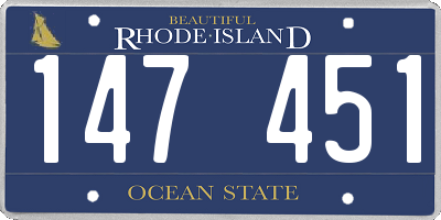 RI license plate 147451