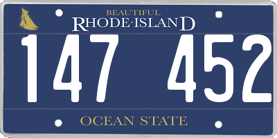 RI license plate 147452