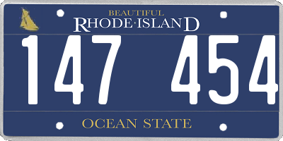 RI license plate 147454