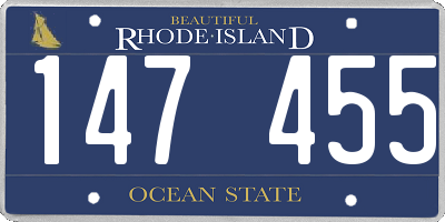 RI license plate 147455