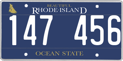 RI license plate 147456