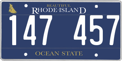 RI license plate 147457