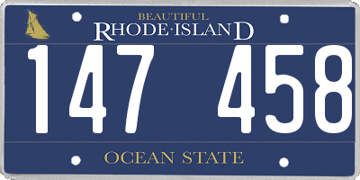RI license plate 147458