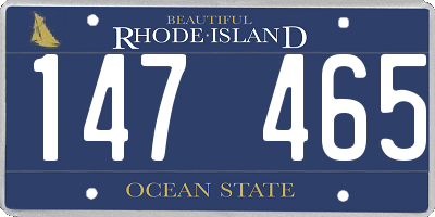 RI license plate 147465