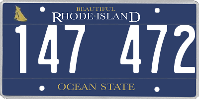 RI license plate 147472