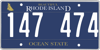 RI license plate 147474