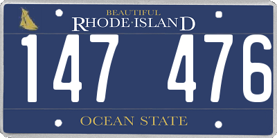 RI license plate 147476