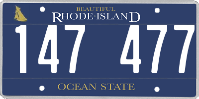 RI license plate 147477