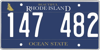 RI license plate 147482