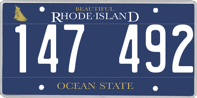 RI license plate 147492