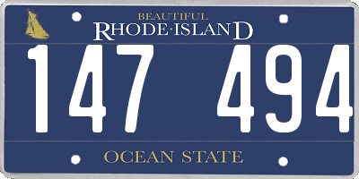 RI license plate 147494