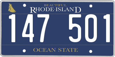 RI license plate 147501