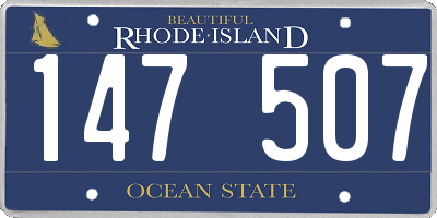 RI license plate 147507