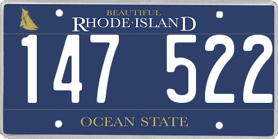 RI license plate 147522