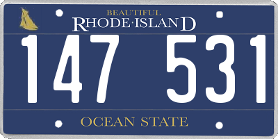 RI license plate 147531
