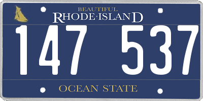 RI license plate 147537