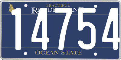 RI license plate 14754
