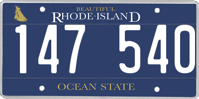 RI license plate 147540