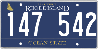 RI license plate 147542