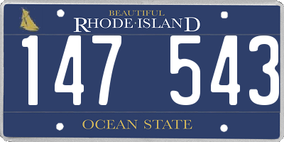 RI license plate 147543