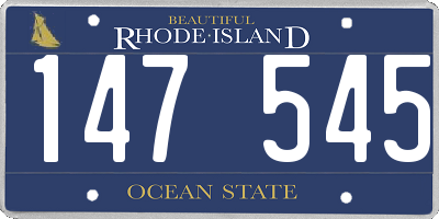 RI license plate 147545
