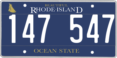 RI license plate 147547